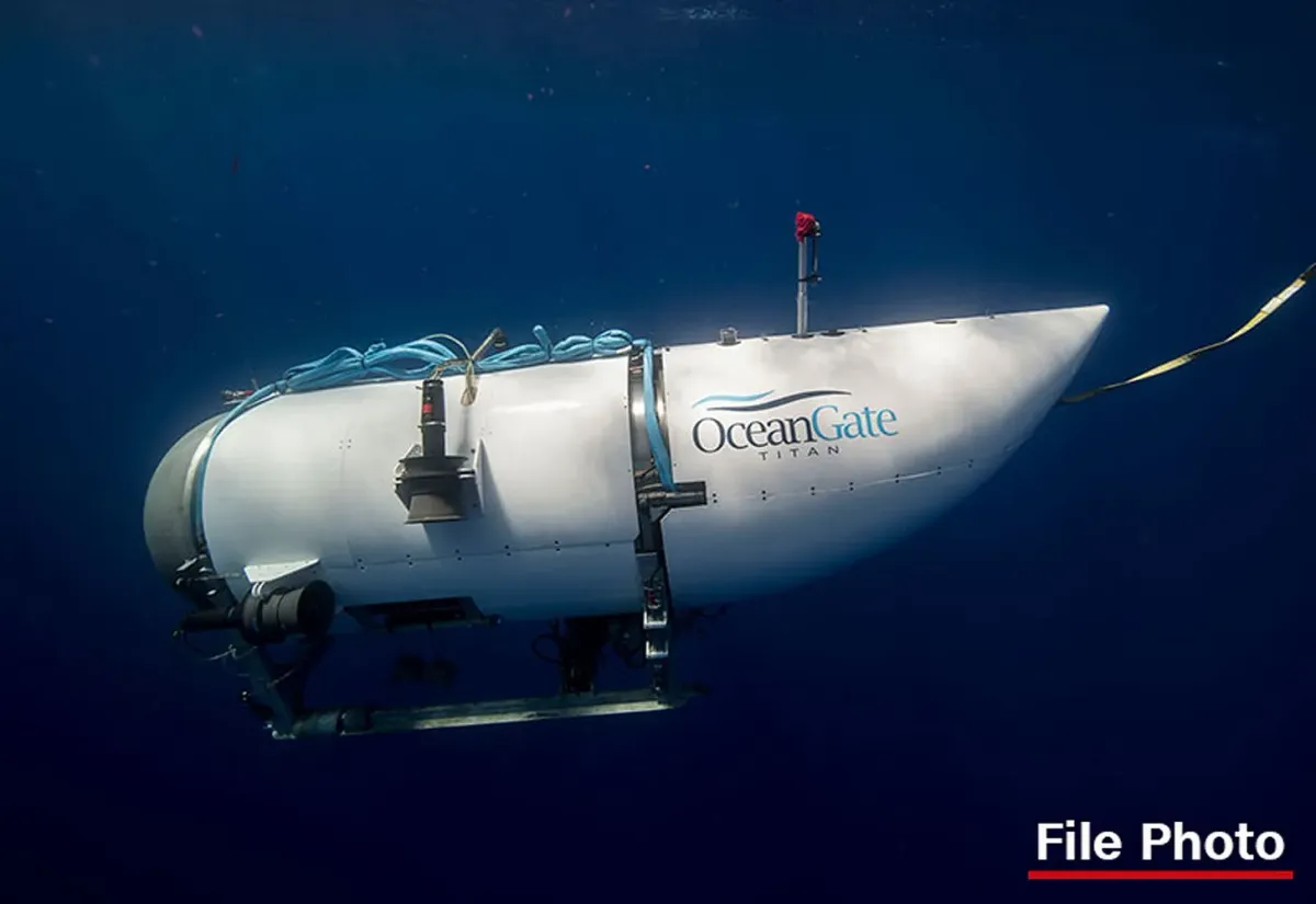 A photo of the submerged OceanGate Titan.